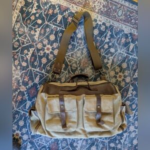Canvas And Leather Duffel Bag